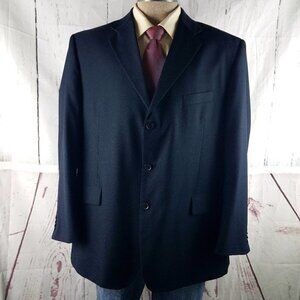 Circo La Moda 48R 3 Button Navy Blue Suit Jacket Blazer